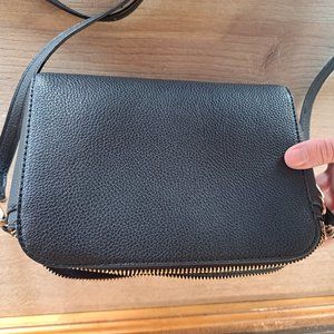 Black faux leather clutch/bag